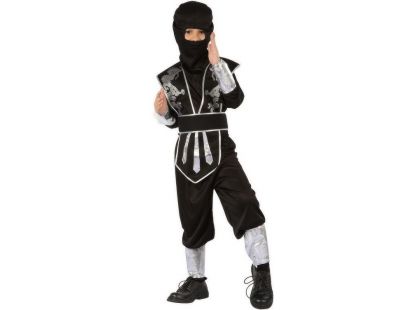 Made Dětský kostým Ninja v černém 130-140 cm - Poškozený obal