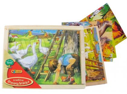 Made Dřevěné obrázkové kostky 12 ks