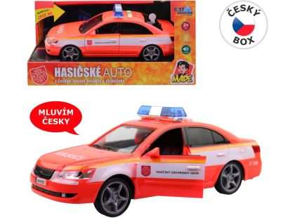 MaDe Hasičské osobní auto s českým hlasem, CZ box, 24cm