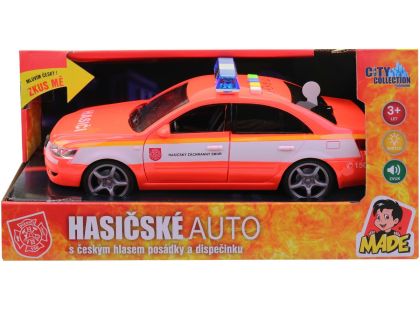 MaDe Hasičské osobní auto s českým hlasem, CZ box, 24cm