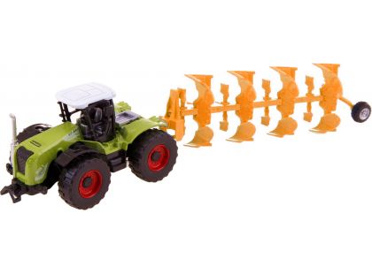 Made Traktor s nástroji na zpětný chod pluh oranžový