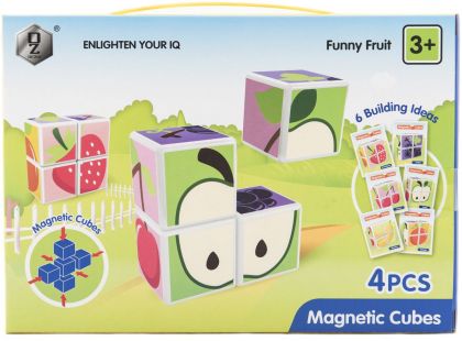 Magnetic Cubes Magnetické kostky ovoce 4 ks