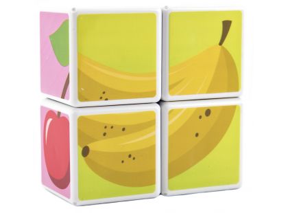 Magnetic Cubes Magnetické kostky ovoce 4 ks