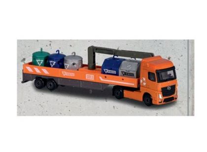 Majorette Autobus nebo nákladní auto, kovové Mercedes-Benz M-Recycle Oranžové