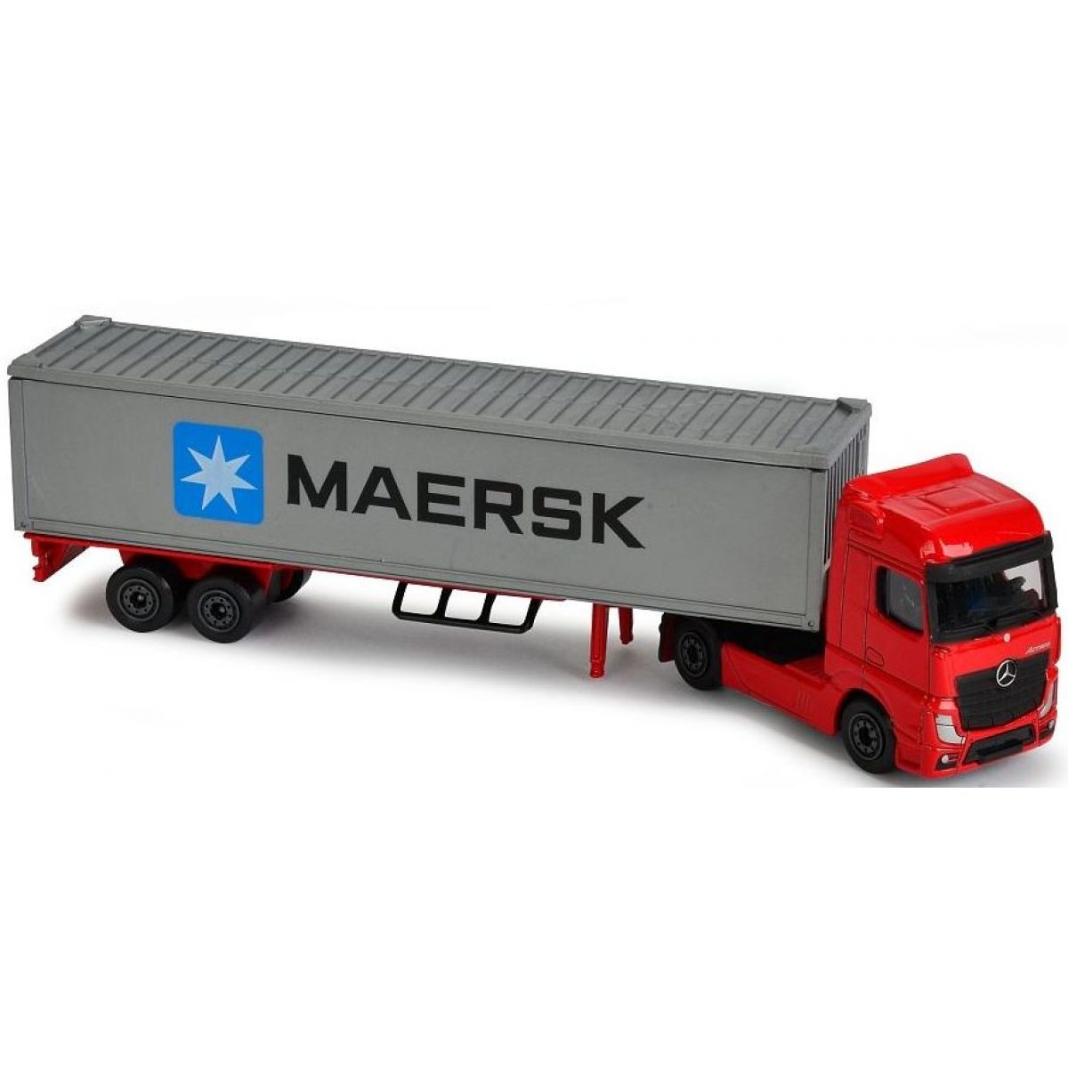 Majorette nákladní auto kovové Mercedes-Benz Maersk Červená kabina