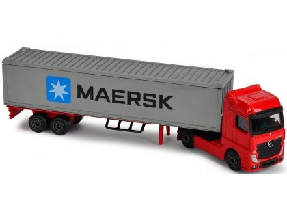 Majorette nákladní auto kovové Mercedes-Benz Maersk Červená kabina