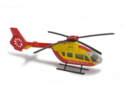 Majorette Vrtulník kovový 13 cm EC 145 Žluto-červený Securite