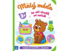 Malý méďa se učí chodit na nočník