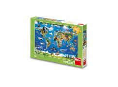 Dino Mapa zvířat 100 XL Puzzle