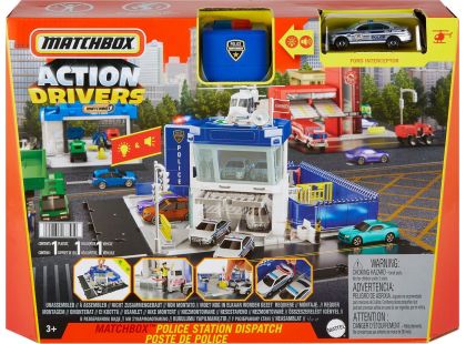 Matchbox Action Drivers dobrodružný herní set policejní stanice se světly a zvuky