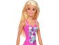 Mattel Barbie v plavkách tmavě růžové s květinami 2