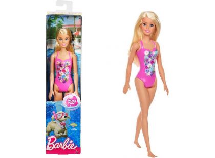 Mattel Barbie v plavkách tmavě růžové s květinami