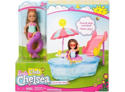 Mattel Barbie Chelsea a doplňky Bazén se skluzavkou