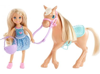 Mattel Barbie Chelsea a poník blond vlasy