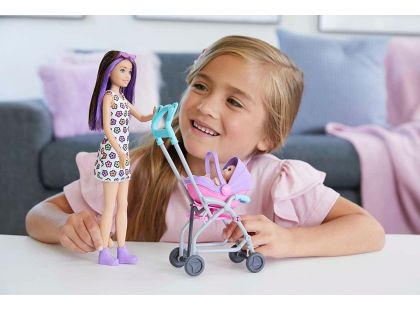 Mattel Barbie Chůva Herní set kočárek