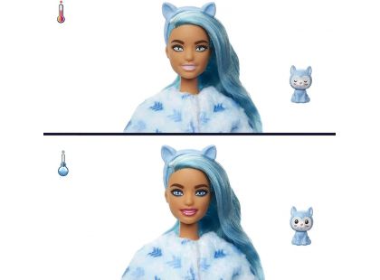 Mattel Barbie Cutie Reveal zima panenka série 3 husky