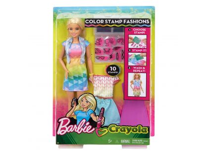 Mattel Barbie d.i.y. Crayola s módním potiskem běloška