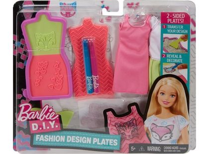 Mattel Barbie D.I.Y. návrhářské módní šablony Růžovo-modrá - Poškozený obal