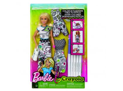 Mattel Barbie D.I.Y Crayola Vybarvování šatů Běloška