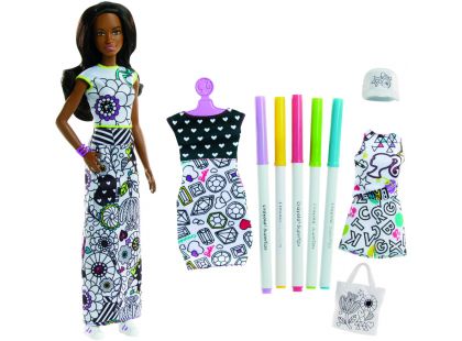 Mattel Barbie D.I.Y Crayola Vybarvování šatů Černoška