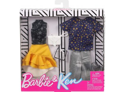Mattel Barbie dvoudílný set oblečků pro Barbie a Kena hvězdičky 70