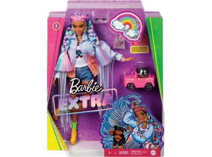 Mattel Barbie extra s duhovými copánky