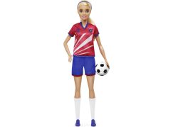 Mattel Barbie fotbalová panenka - Barbie v červeném dresu - Poškozený obal