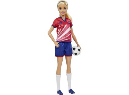 Mattel Barbie fotbalová panenka - Barbie v červeném dresu - Poškozený obal