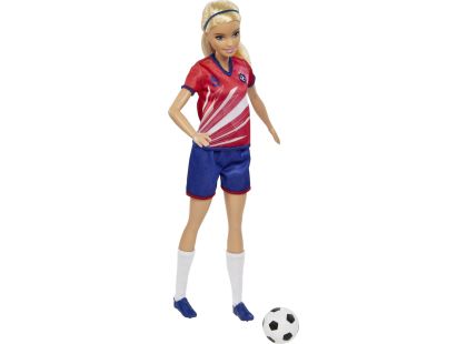 Mattel Barbie fotbalová panenka - Barbie v červeném dresu - Poškozený obal