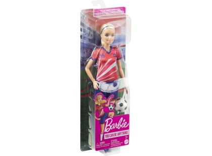 Mattel Barbie fotbalová panenka - Barbie v červeném dresu - Poškozený obal