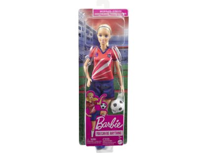 Mattel Barbie fotbalová panenka - Barbie v červeném dresu - Poškozený obal