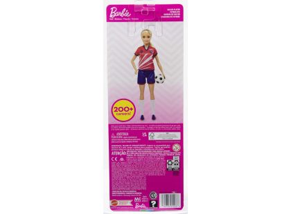 Mattel Barbie fotbalová panenka - Barbie v červeném dresu - Poškozený obal
