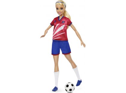 Mattel Barbie fotbalová panenka - Barbie v červeném dresu