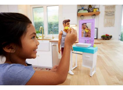 Mattel Barbie Ken s nábytkem umyvadlo