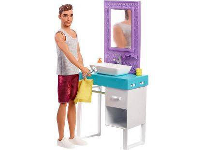 Mattel Barbie Ken s nábytkem umyvadlo