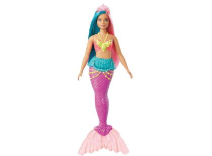 Mattel Barbie kouzelná mořská víla vlasy tyrkysově-růžové