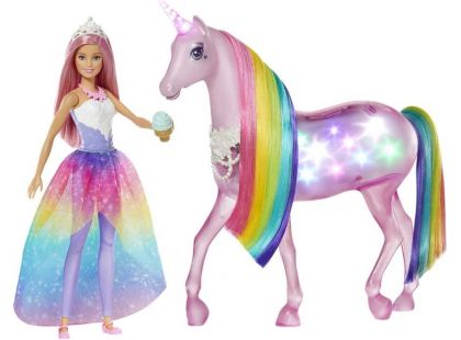 Mattel Barbie kouzelný jednorožec a panenka