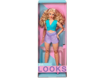 Mattel Barbie Looks blondýnka ve fialových šortkách 29 cm
