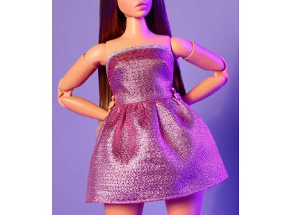 Mattel Barbie Looks brunetka v růžových mini šatech