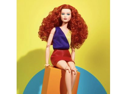 Mattel Barbie Looks rusovláska v červené sukni 29 cm