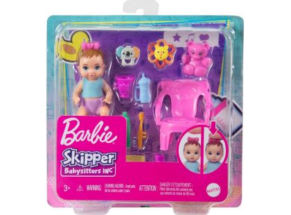 Mattel Barbie miminko herní set s jídelní židličkou