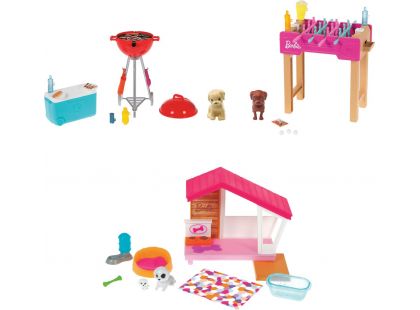 Mattel Barbie mini herní set s mazlíčkem stolní fotbálek GRG77