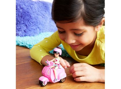 Mattel Barbie Mini vozítko panenka Skútr FHV80