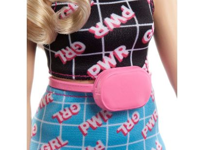 Mattel Barbie modelka černo-modré šaty s ledvinkou 29 cm