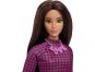 Mattel Barbie modelka černo-růžové kostkované šaty 3
