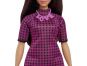Mattel Barbie modelka černo-růžové kostkované šaty 4
