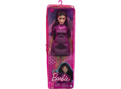 Mattel Barbie modelka kostkované šaty