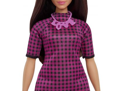 Mattel Barbie modelka kostkované šaty