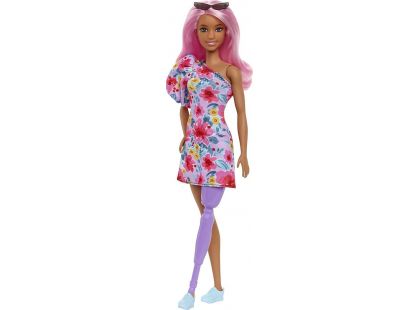 Mattel Barbie modelka květinové šaty na jedno rameno