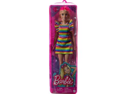 Mattel Barbie modelka proužkované šaty s Volány 29 cm